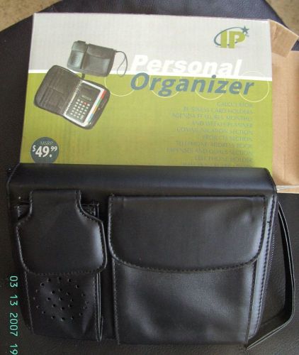 Ip personal organizer - black/ new in box! 8&#034; x 5 1/2&#034; with calculator &amp; more! for sale
