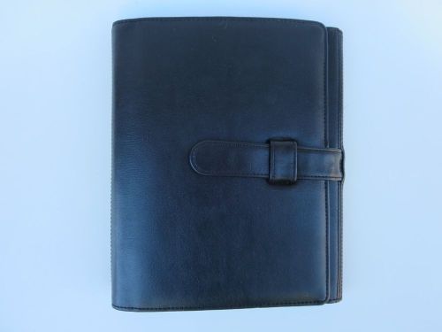 Day-timer black leather open planner / porfolio / organizer classic size w/ case for sale