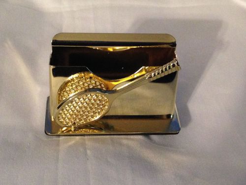 &#034;Applause&#034; Top Brass Tennis Business Card Holder