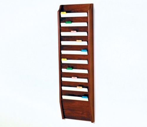 Wooden Mallet Ten Pocket Chart Holder Dark Red Mahogany