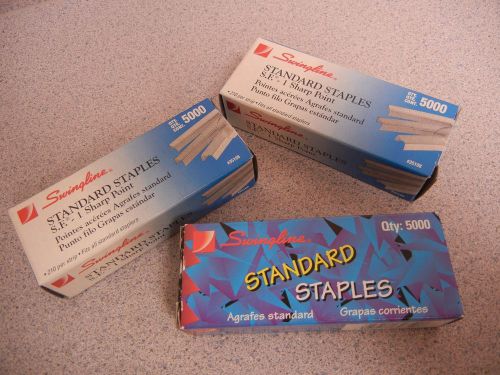 Lot of 3 boxes swingline standard  staples 5000 for sale