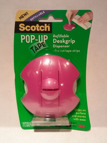 NEW Scotch Pop-Up Refillable Deskgrip Tape Dispenser &amp; 75 Tape Strips