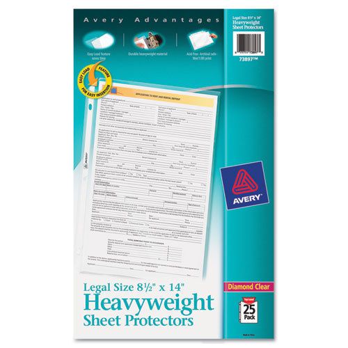 Top-Load Polypropylene Sheet Protector, Heavy, Legal, Clear, 25/Pack
