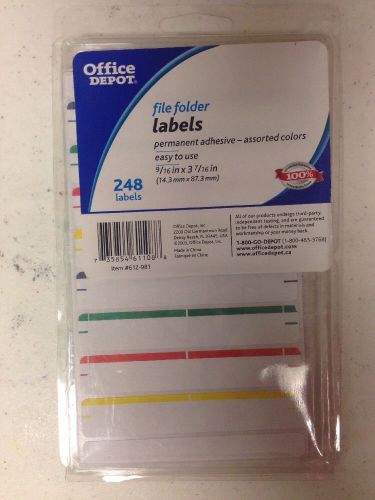 CLI SELF-ADHESIVE PERM FILE FOLDER LABELS, 9/16x3-7/16&#034; ASST COLOR 248/PK #45200