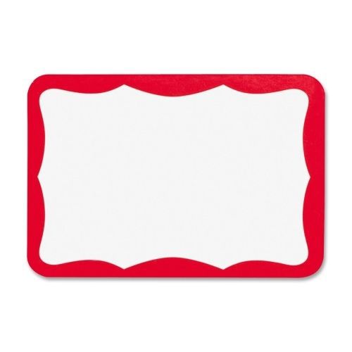 Business Source Name Badge Label - 2.25&#034;Wx3.5&#034;L - 100 / Pack - Red - BSN26465