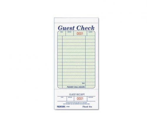 White guest check pad 3.375 by 7 inchs, pad with  sheet forms, diner guest check for sale