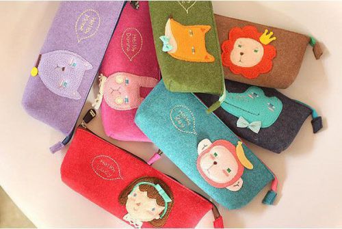 1pc Wallet Pencil Case Pen Pocket Cosmetic Makeup Bag Pouch Organizer 7 Colors