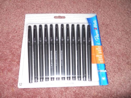 PAPERMATE FLAIR FELT TIP PEN BLACK INK MEDIUM POINT 12 PACK