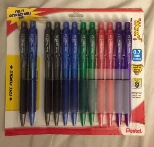 12 Mechanical Pencil Pentel Wow! Retractable 0.7mm Pencil