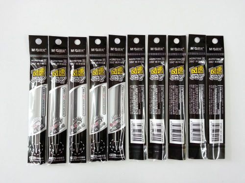 10pcs x refill SHANGHAI  AGR67098  0.5mm fine GEL PEN BLACK colour