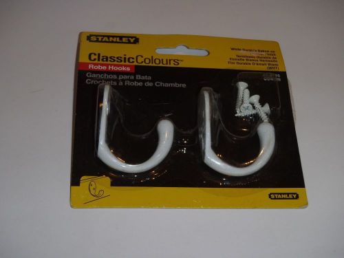 Stanley 81-9116 CD4025 Single Prong Robe Hook Set, White Paint ~ NEW