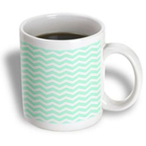 3dRose Mint Green and White Chevron Zig Zag Stripes Pattern Retro and Stylish Ce