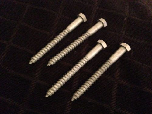 3/8 x 4&#034; Galvanized Hex Head Lag Bolts - RJ A307 (Lot of 25)