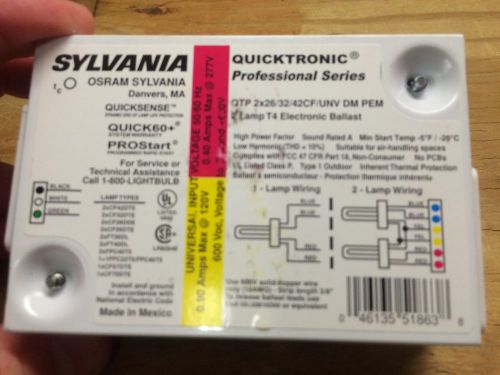 Sylvania ballast qtp2x26/32/42cf/unv dm pem #51863 quicktronic electronic for sale
