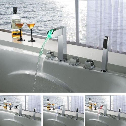 Yanksmart LED BATHROOM BATH OR WALL SINK TAP FAUCET TAPS SET , 1/4 TURN