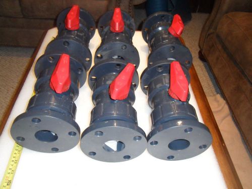 Chemline Safe-Bloc True Union 2” Flange PVC Ball Valve 150 psi 140F New Lot of 6