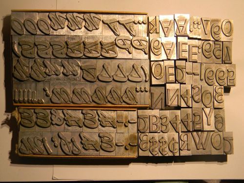 Vintage New Letterpress Metal Type 72 Pt. incomplete set as shown