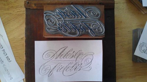 Letterpress Printing Printers Block - Adeste Fideles Christmas carol
