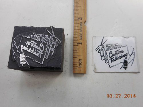 Letterpress Printing Printers Block, Custom Tailoring, words on Fabric Tag