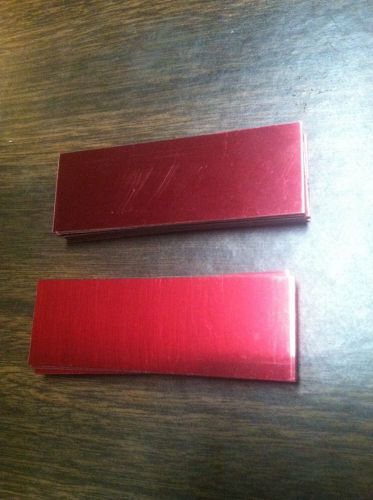 50 RED ALUMINUM ENGRAVING MACHINE PLAQUE &amp; TROPHY PLATES  1X3&#034; TROPHIES