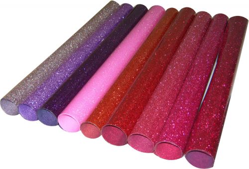 Siser Pink paletteGLITTER  9 COLORS kit Heat Transfer Vinyl KIT 20&#034; x 12&#034; each