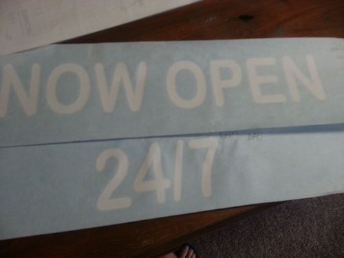 Now Open 24/7 Vinyl Decal x 2