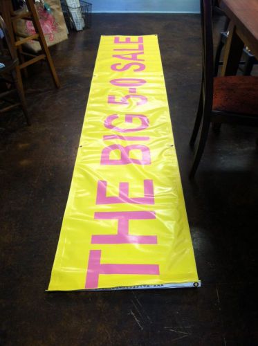 Yellow Vinyl Sale Banner &#034;The Big 5-0 Sale&#034;