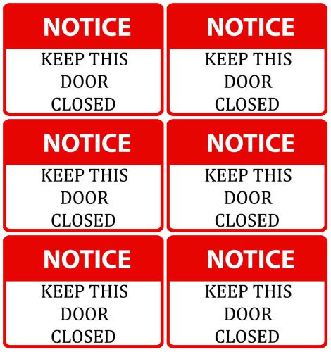 Red notice sign set of 6 signs keep this door closed security / bugs / air s86 for sale