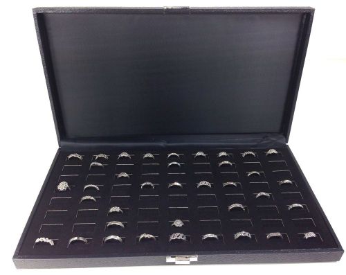 72 ring black display case jewelry solid top organizer travel storage for sale