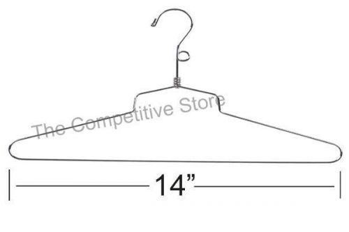 14&#034; Salesman Metal Clothing Hangers With Loop Hook &amp; Twist Joint -  50 Pieces