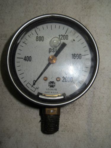 (D2) 1 USED US GAUGE 0-2000 PSI GLYCERINE FILLED GAUGE