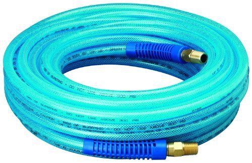 Amflo 14-50 blue 300 psi polyurethane air hose 1/4&#034; x 50 with 1/4&#034; mnpt swivel a for sale