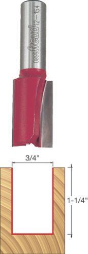 Freud 12-154 3/4-Inch Diameter by 1-1/4-Inch Double Flute Straight Router Bit