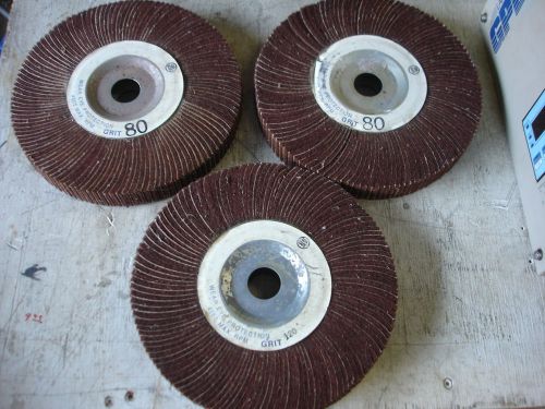 LOT OF 3 FLAP WHEEL 80 GRIT + 120 GRIT NOS