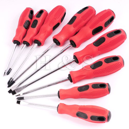 Heavy Duty 9 PC Engineer Magnetic Tips Screwdriver Set Tools Kit Bit Soft Grip