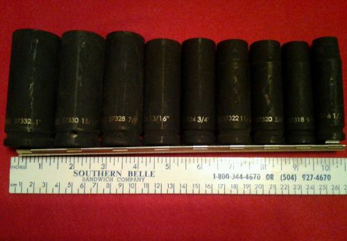 Williams 1/2&#034; Drive Impact Socket Set  9 pc. Deep #37906 NIB