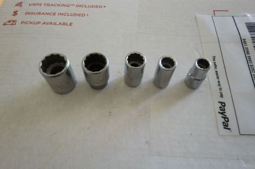 Proto 1/4 Drive 12 point sockets std length, Mixed Set