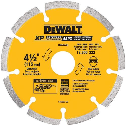 Dewalt DW4740 4-1/2 in. x 0.250 Extended Performance Tuck Point Blade Diamond