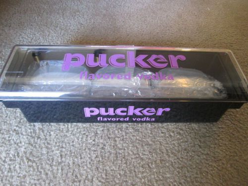 Pucker Flavored Vodka 19&#034; huge barware condiment caddy retail bar swag NIB!