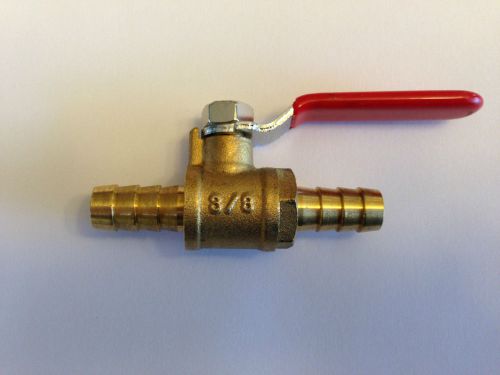 3/8&#034; ID Hose Barb Inline Lead Free Brass Water Oil Gas Shutoff Ball Valve