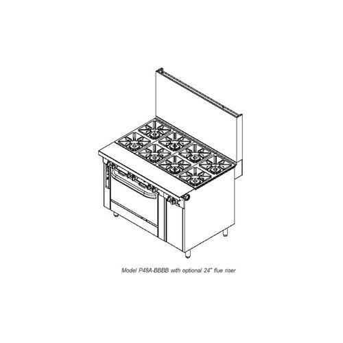 Southbend P48C-BBBB-SU Platinum Heavy Duty Range 48&#034; Gas (8) 33000 Btu Step-Up O