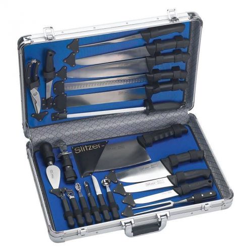 Slitzer™ 22pc Professional Chef&#039;s Cutlery Set in Case, ergonomically designed