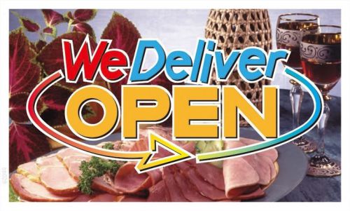 Bb028 we deliver open shop cafe  banner sign for sale