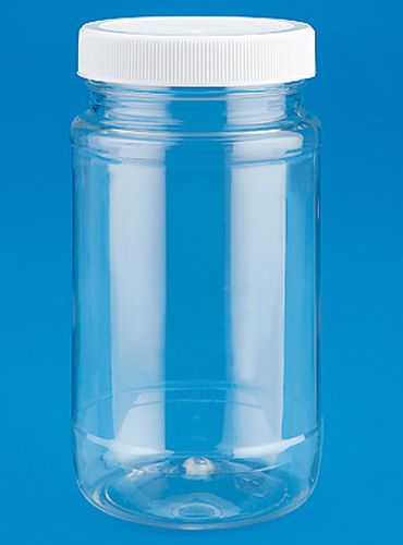 Clear Plastic Jar with White Lid - 8 oz - 12 pack - FREE SHIPPING