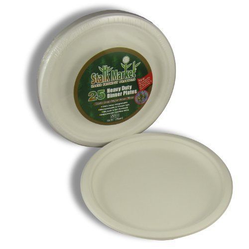 Asean P005R Compostable Tableware, 10&#034; Plate, White, 300/carton