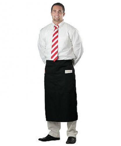 30 PACK NEW BLACK APRON &#034;NO BIB&#034; APRON COMMERCIAL BISTRO APRON SPUN POLYESTER