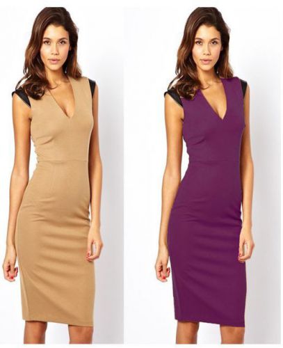 Hot v-neck slim temperament base skirt package hip dress was thin pencil skirt for sale