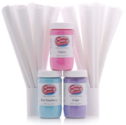 Cotton Candy Express - Fun Pack - Floss Sugar and Cones Kit, FRee SHIpping !