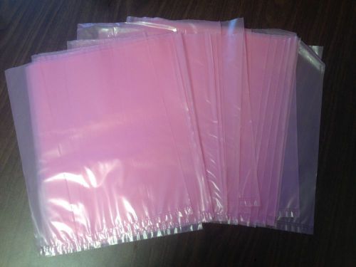 New lot of 25 anti-static bags 10&#034; x 12&#034; 2 mils pink poly bag open ended for sale