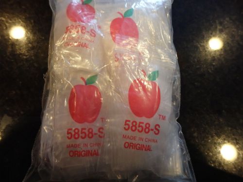 5858 S Skinny Apple 1000 Mini Ziplock Bag Baggies Tiny Plastic Jewelry Coin Dime